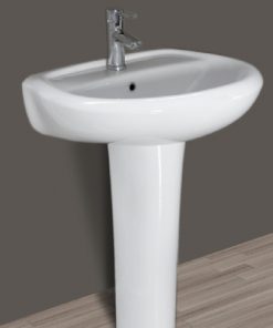Alternative view of MTL 6006 Washbasin 61cm and Pedestal