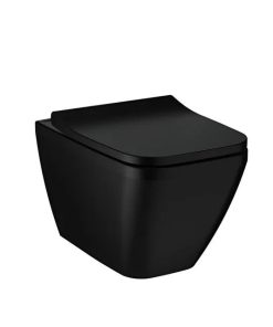 Integra Square Wall-hung WC Rim-ex, hidden fixation, 55 cm 7082B083-0090 with bidet function, matt black