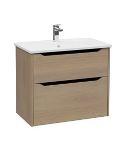 Integra Square Washbasin Unit 80 cm, with two drawers 80213 golden oak