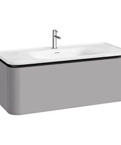 Glora Washbasin Unit 120 cm, with one drawer 80379 with vanity washbasin, matt stone grey