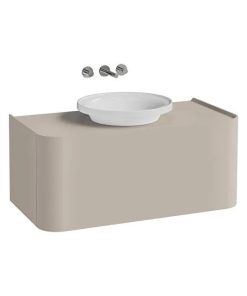 Glora Washbasin Unit 100 cm, with one drawer 80384 with bowl and counter, matt soft beige