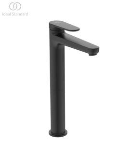 BD773XG CERAFINE O NUOVO | Basin mixer 48x184.5x292 mm, 145 mm spout projection in matt black finish, 3.8 l/min (3 bar), no waste | Flow straightener, Blue Start technology