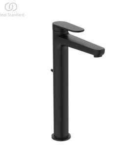 BD774XG CERAFINE O NUOVO | Basin mixer 48x184.5x292 mm, 145 mm spout projection in matt black finish, 3.8 l/min (3 bar), with waste | Flow straightener, Blue Start technology
